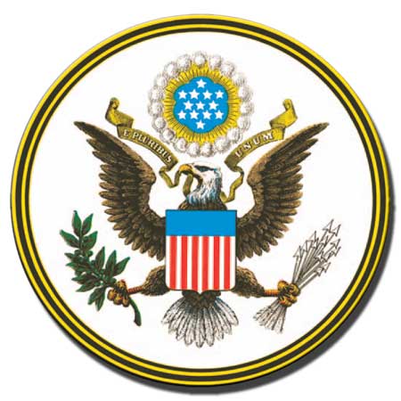 U30010 - Full Color 3D Carved HDU "Great Seal of America " Wall Plaque