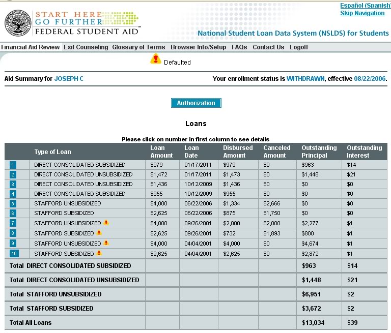 billing direction student loans