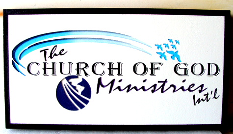 D13106 - Engraved HDU Sign for Church of God Ministries