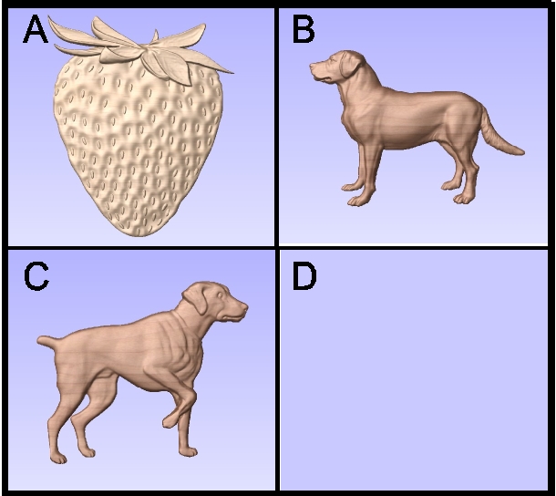 O24943 - Carved Farm Dogs, Fruit