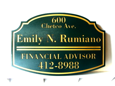 C12008 - Engraved Wooden Financial Advisor Plaque