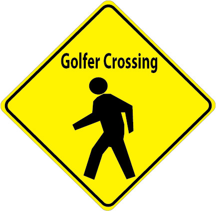 E14550 - Golfer Crossing Sign