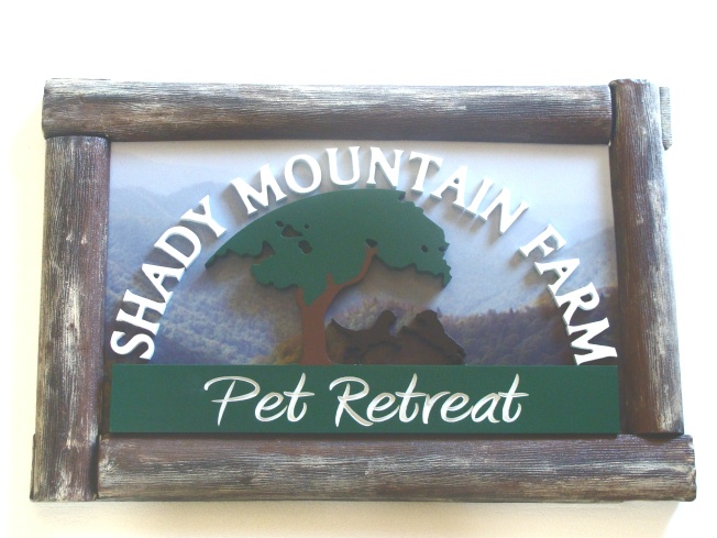 O24092 - Dimensional Farm Sign with Log Frame