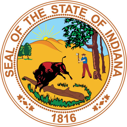 W32190 - Great Seal of Indiana Wooden Plaque