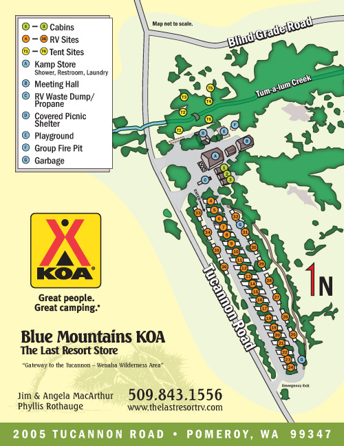 The Last Resort/Blue Mtns. KOA Map
