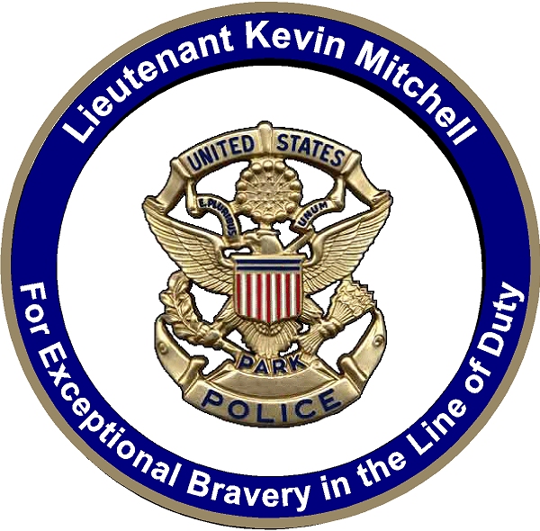 U30445 - Personalized Carved US Park Police Badge on Round Wooden Wall Plaque