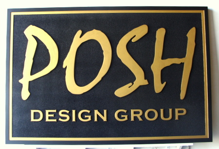 M1014 - Elegant Carved Sign for a Design Group