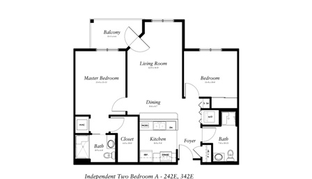 Independent Two Bedroom A 242E 342E