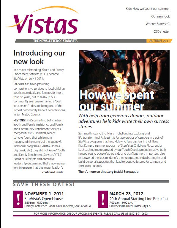 Vistas Newsletter Fall 2011