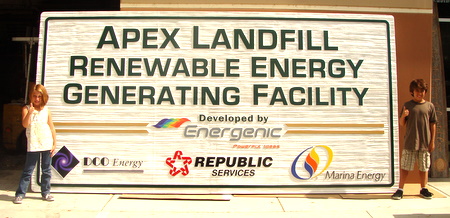 M8056 - Large (16 ft wide) Sandblasted HDU Sign, for a Renewable Energy Facility