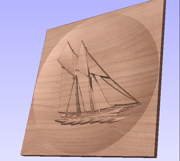 M3966 - Carved Cherry Schooner