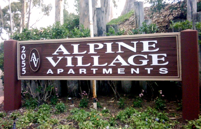 E14025 - Sandblasted Redwood Sign