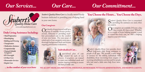 Seubert's Quality Home Care Large Postcard (Front)