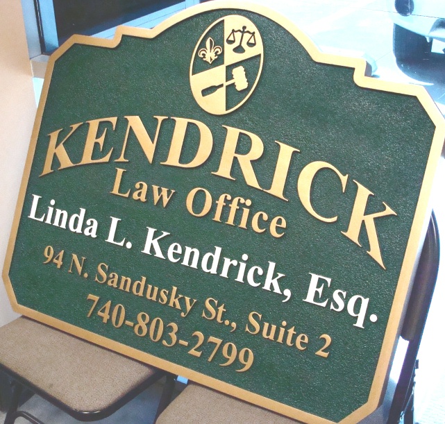 A10122 - Sandblasted Sign, Metallic Gold Trim