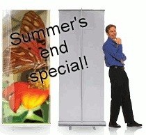 Summer's end special: $200 for retractable with graphics. Call for details.