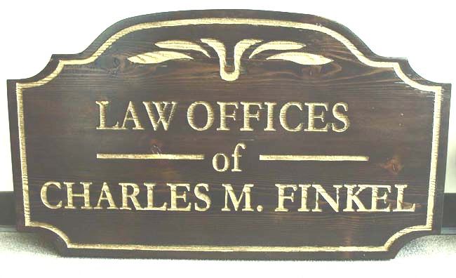 A10212 - Stained Cedar, Hand-Carved Text, Gold Metallic Paint