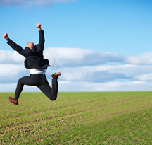 man in field