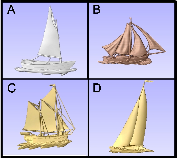 L21905 - Carved Sailboats