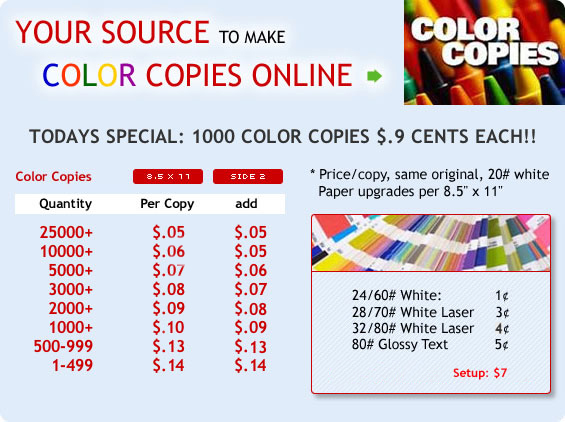 Color Copy Specials