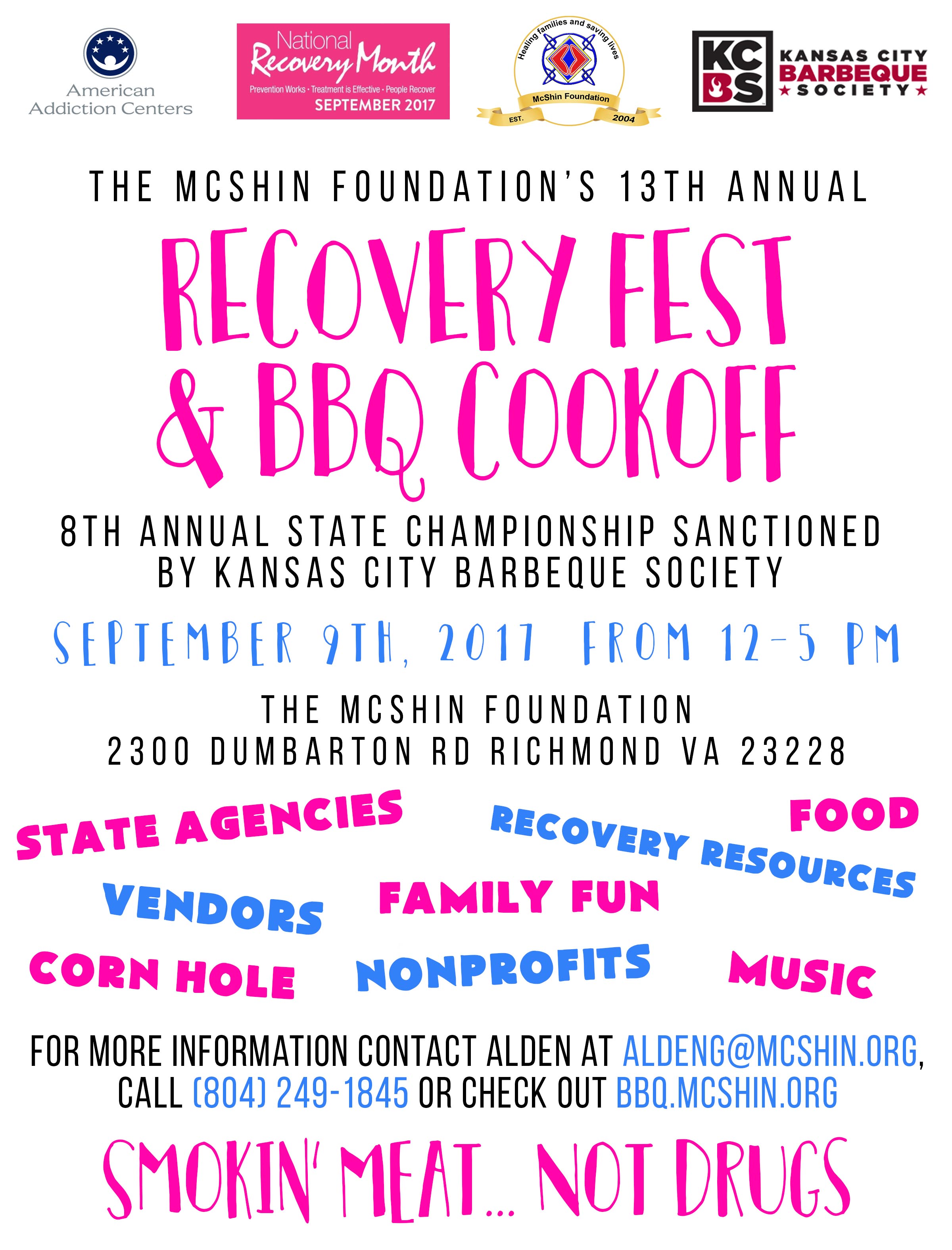 The McShin Foundations Annual Recovery Fest and BBQ Cook Off