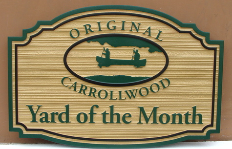 M22185 - Sandblasted HDU Sign with Wood Grain and Canoe on Lake