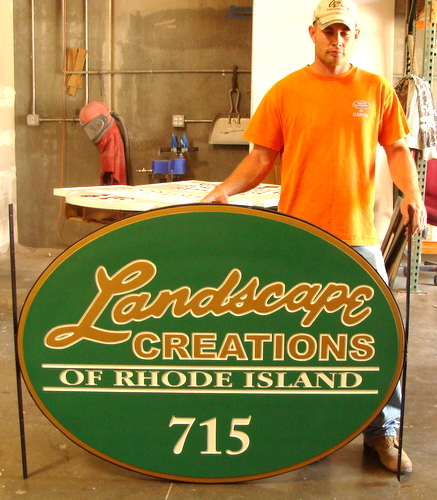 S28026 - Carved Wood Sign for Landscaping Company