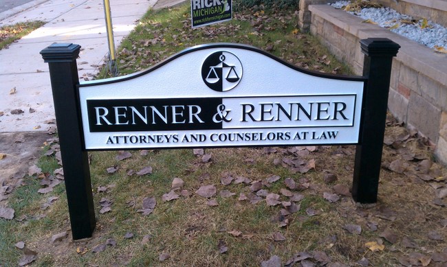 A10124 - Law Office sign Installed with Side Posts
