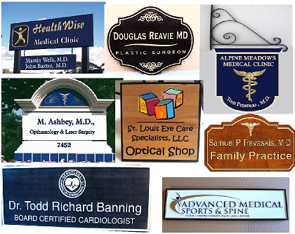 Custom carved wooden doctor physician sign