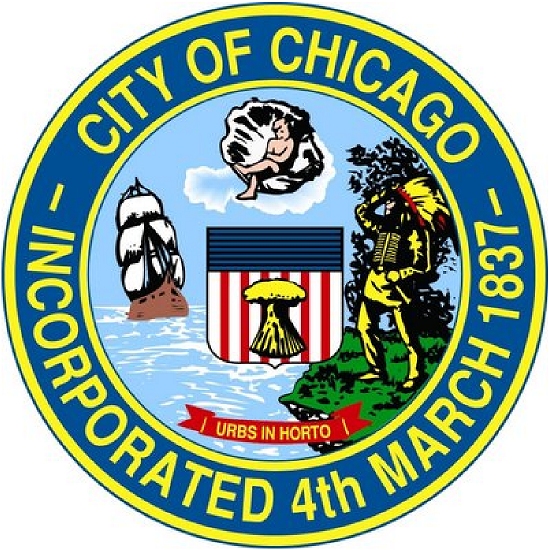 X33040 -  Carved Wood Wall Plaque of the Seal of the City of Chicago