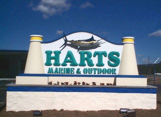 L21510 - Marine Supply Store Monument Sign with Sailfish