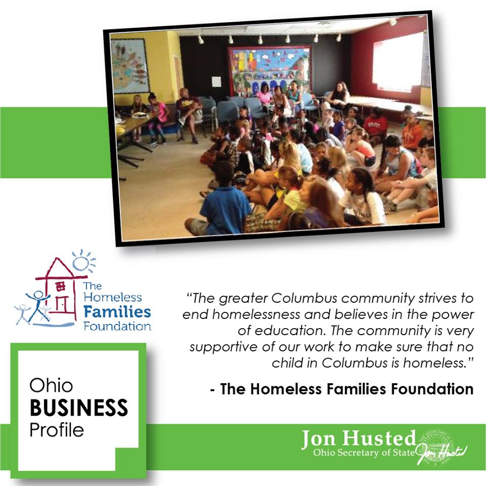 Ohio Secretary of State Recognized The Homeless Families Foundation