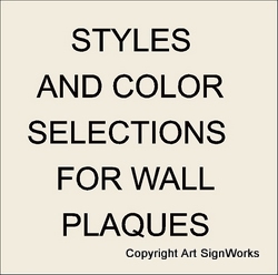 U30001 - Wall Plaque Style and Color Selection Summary