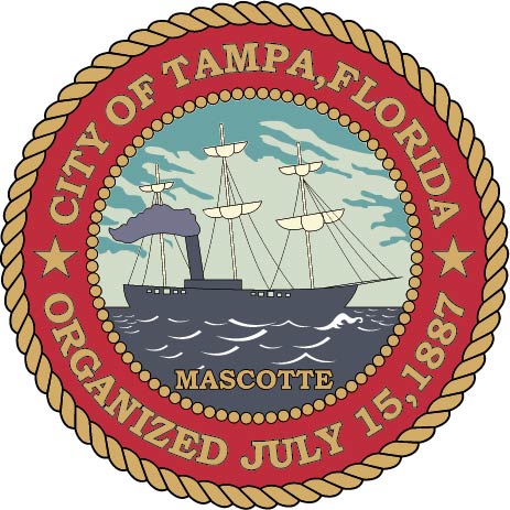 X33215 - Carved Wood Wall Plaque of the Seal of the City of Tampa, Florida