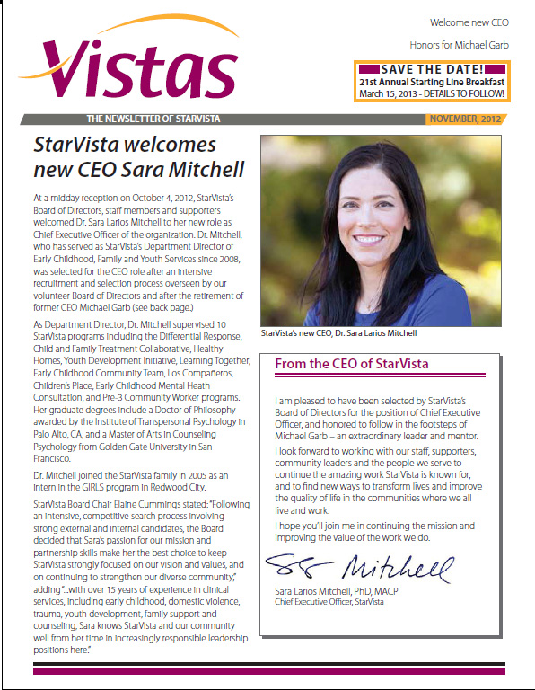 Vistas Newsletter Fall 2012