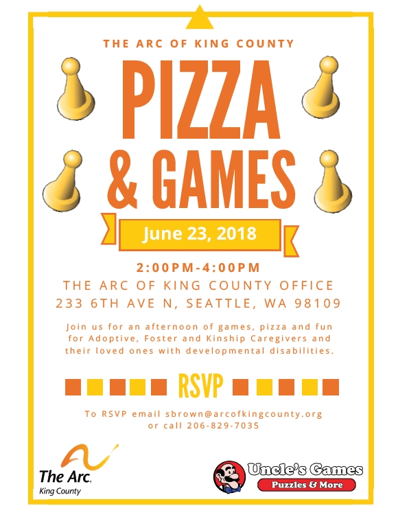 Pizza and Games for Adoptive, Foster and Kinship Caregivers