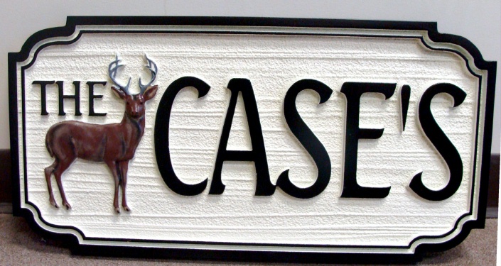 M22018 - Carved 3D Deer on Sandblasted HDU
