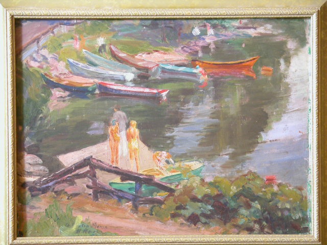 Lake Scene with Figures