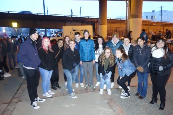 Members of YLS Class of 2018 at Blessings Under the Bridge in March.
