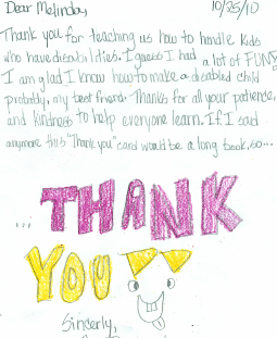 Third grader's thoughts on the training