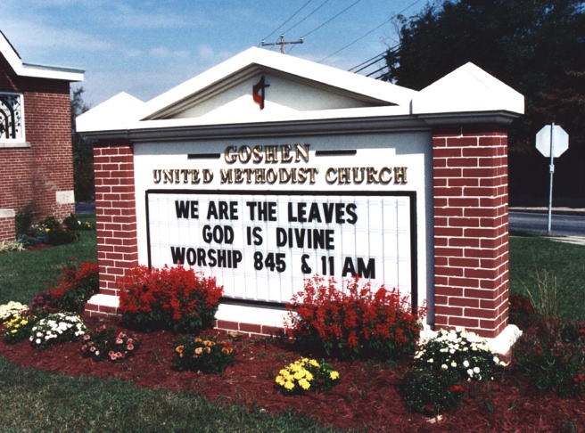 D13006 - Traditional Entrance Monument Sign for Methodist Church 