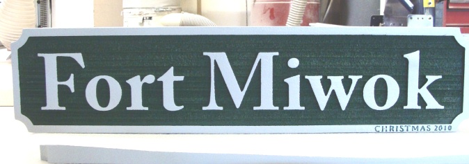 M22191 - Property Name Wooden Sign Ft. Miwok