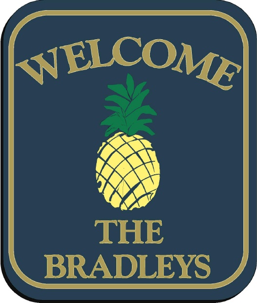 M1252 - Welcome/name/address plaque with Pineapple