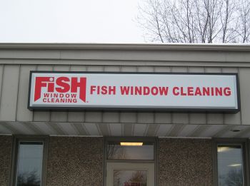 Illuminated Sign - Wall Cabinet - Fish Window Cleaning