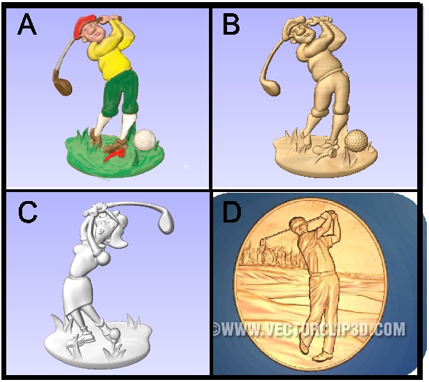 G16690 - Carved Golf Course Art