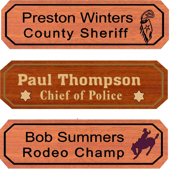M4894- $45 Western Motif Exotic Wood Desk Nameplates, 10 x 2.75