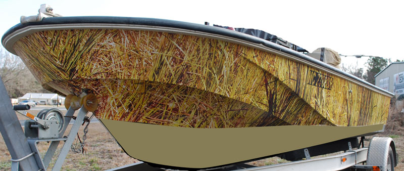 BOAT WRAP- CAMO WRAP FOR DUCK HUNTING