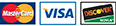 Master Card, Visa, Discover