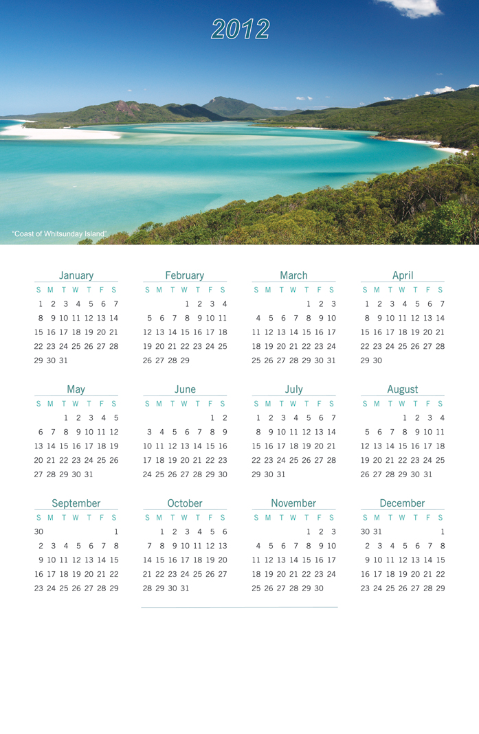 X1120 'Whitsunday Coast - Calendar'