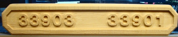M22046 - Rustic Carved Cedar Address Sign (unfinished)