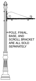 O24950 - Signpost and Wrought Iron Hanger